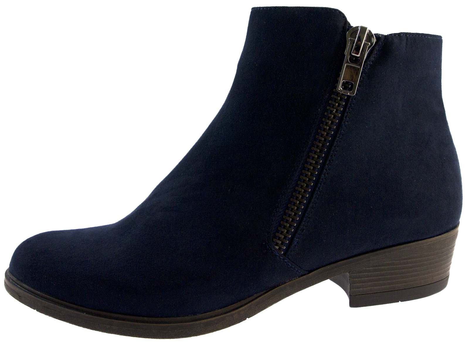 suede ankle block heel boots
